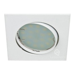 SPOT ENCASTRABLE ORIENTABLE CARRE LED SMD GU10 230V BLANC RENDU ENVIRON 50W HALOGENE