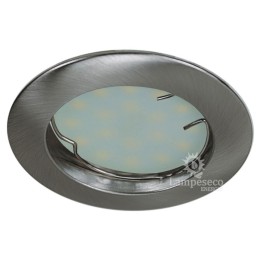 SPOT LED ENCASTRABLE COMPLETE RONDE FIXE ALU BROSSE eq. 50W BLANC CHAUD 3000K