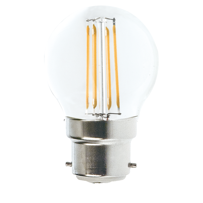 Ampoule Led  Filament Culot B22 forme G45 4 Watt (éq 42 watts) Blanc Chaud