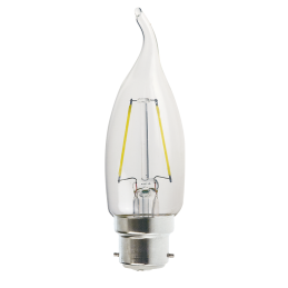 Lot de 5 Ampoules Led Flamme Coup de Vent Filament 4 watt (éq. 42 Watt) Culot B22 à baïonnette