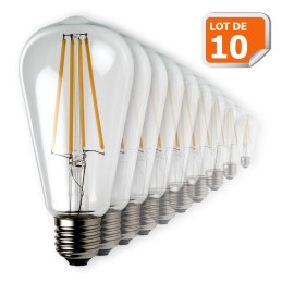 Éclairez votre intérieur avec style : Lot de 10 Ampoules Led Filament ST64 à prix incroyable !