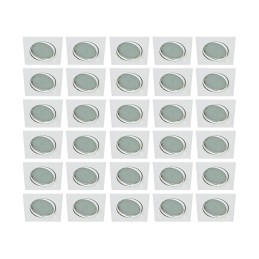 LOT DE 30 SPOT ENCASTRABLE ORIENTABLE LED CARRE GU10 230V eq. 50W BLANC FROID 6000K