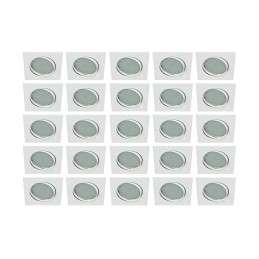 LOT DE 25 SPOT ENCASTRABLE ORIENTABLE LED CARRE GU10 230V eq. 50W BLANC FROID 6000K